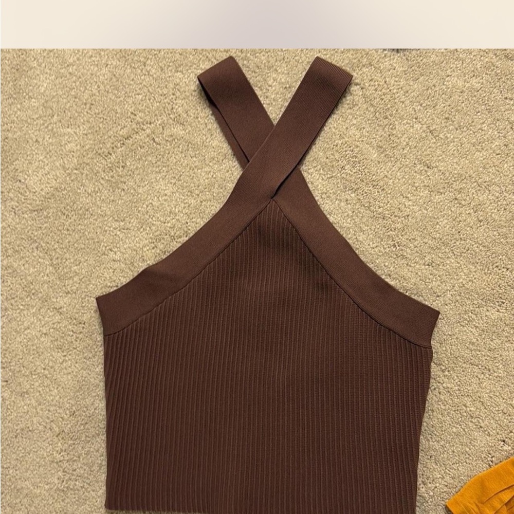 Forever 21 Chocolate Brown Ribbed Tank Top